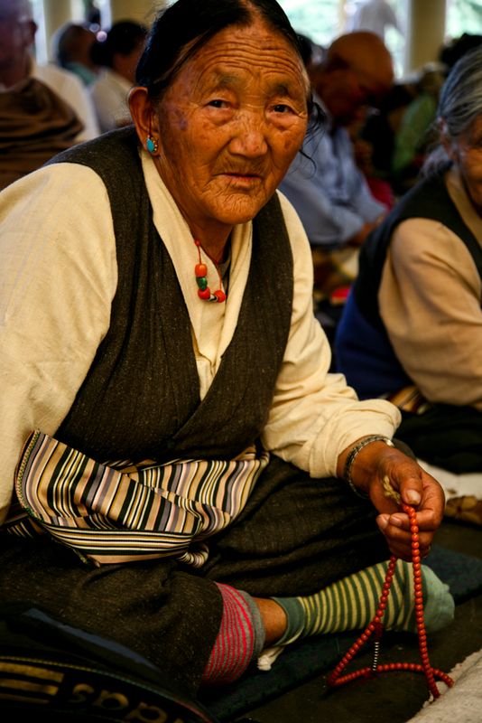 Prayer at the Tsuglagkhang Complex, Dharamshala, India