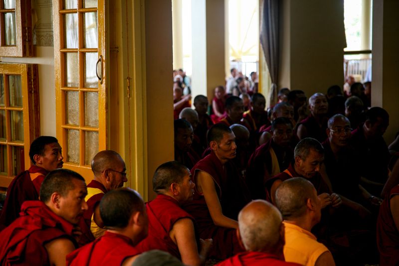 Lamas at the Dalai Lama Temple, Dharamshala, India