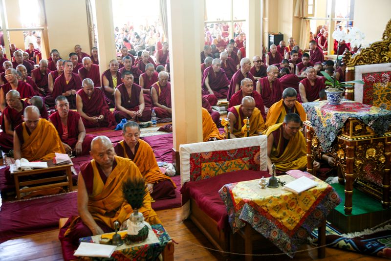 Devotional at the Dalai Lama Temple, Dharamshala, India
