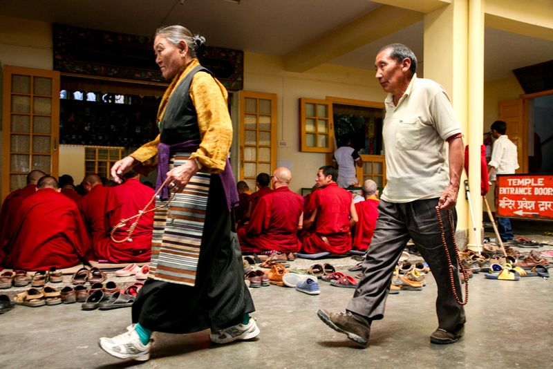 Arrival to Prayer, Dalai Lama Temple, Dharamshala, India