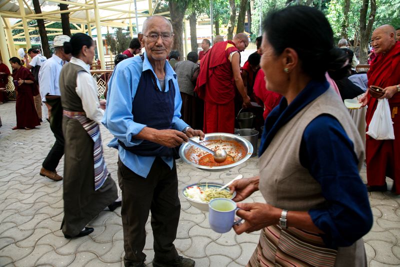 Lunch at the Dalai Lama Temple Complex, Dharamshala, India