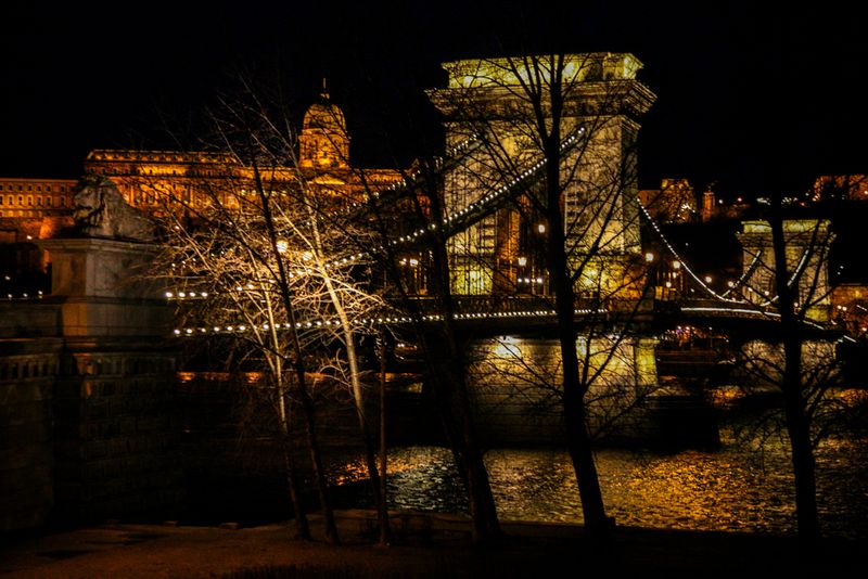 Chain Bridge at Nighttime, Budapest