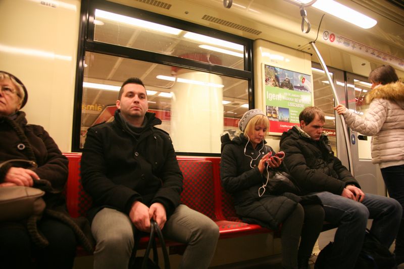 On the Budapest Metro, Hungary