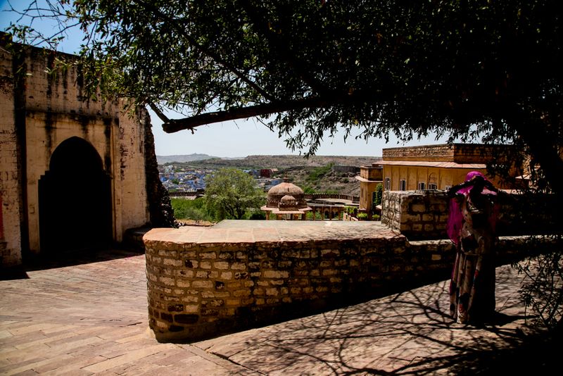 Her Frame Echoes the Arches, Mehrangarh Fort, Jodhpur, India
