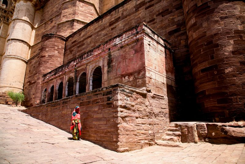Woman in the Megrangarh Fort, Jodhpur, India