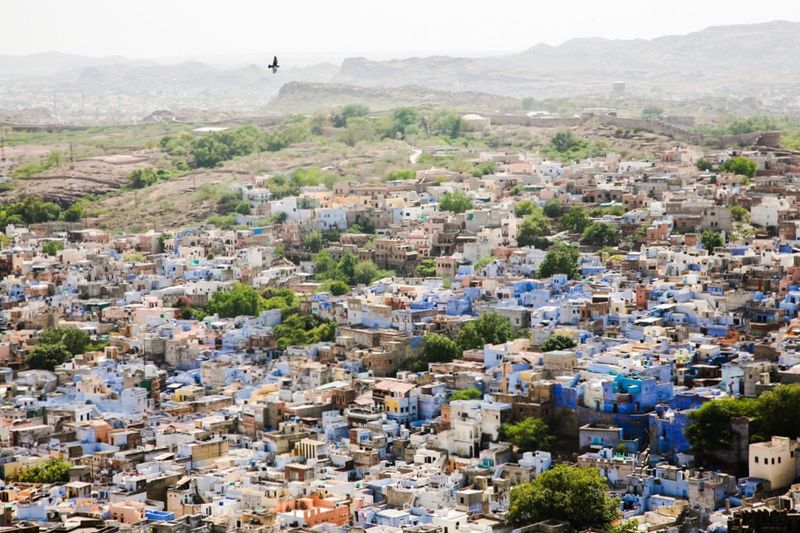 Flight over the Blue City, Jodhpur, India