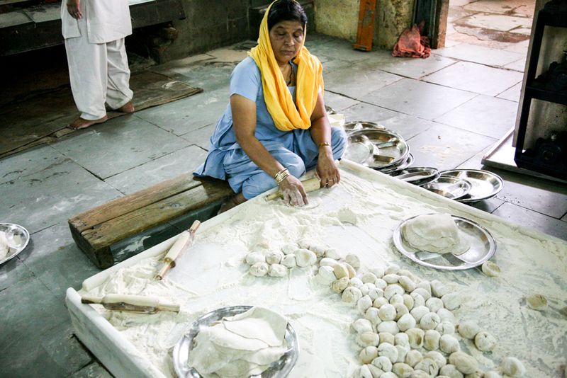 Preparing Food for Everyone, at a Sikh Temple, Jodhpur, India