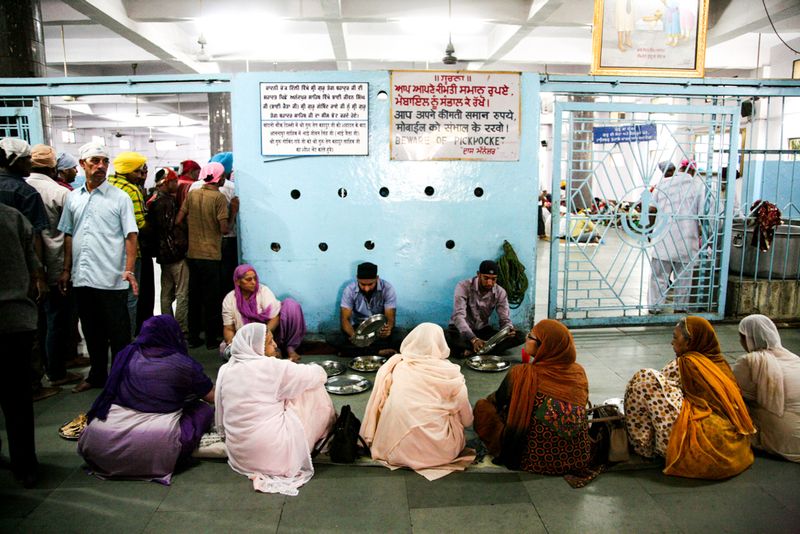 'Langar': Eating in Community at the Sikh Gurdwara, Jodphur, India