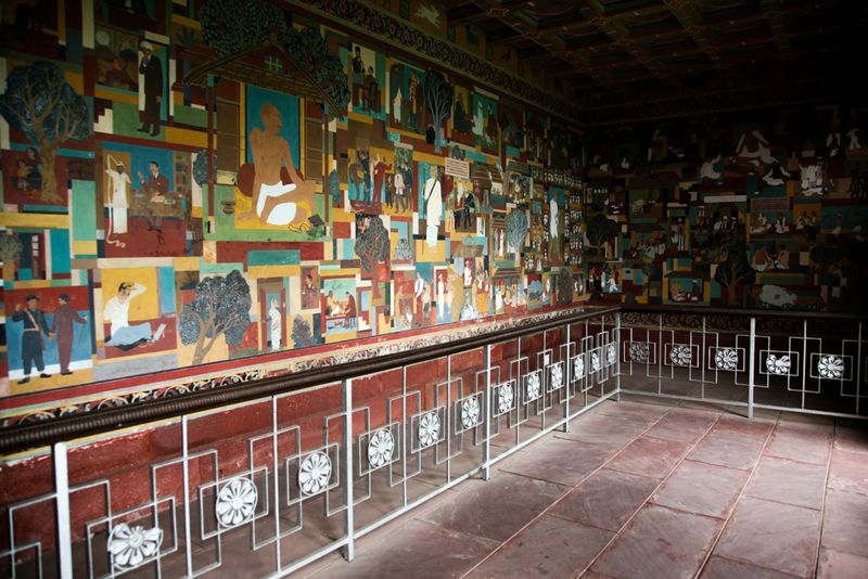 Mural at the Gandhi Smriti Museum, former residency of Mahatma Gandhi, Delhi, India