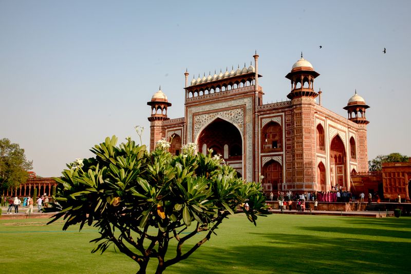 Red Fort from the Grounds of the Taj Mahal, Agra, India