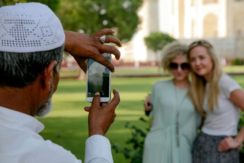 Photograph at the Taj Mahal, Agra, India