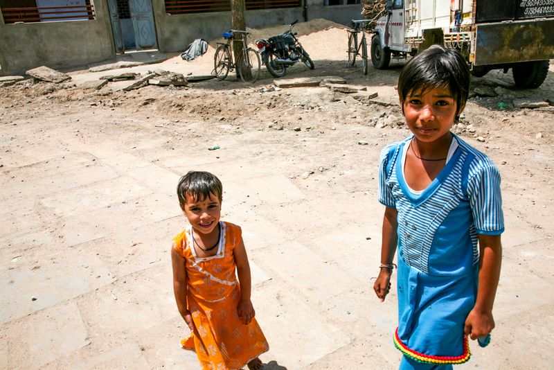 Orange and Blue in Tordi Garh, India
