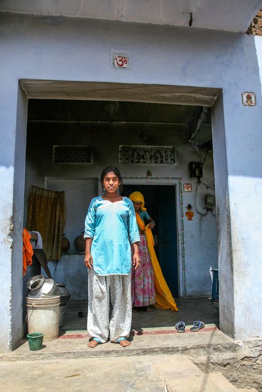 Doorsteps in the village of Tordi Garh, India