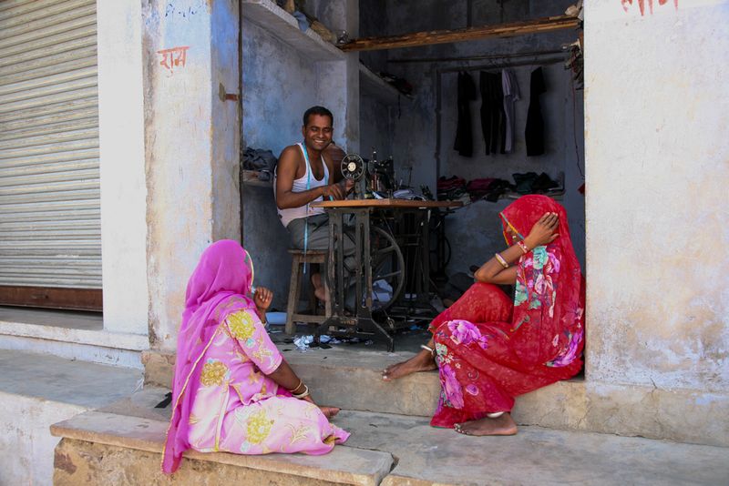 Chatting with the Seamstress, Tordi Garh, India