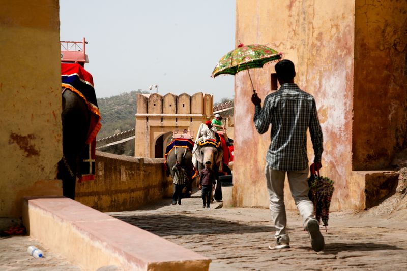 Up to the Top of the Amber Fort, Jaipur, India