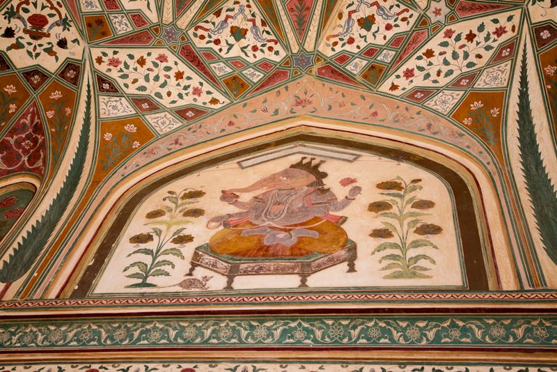 Inlays at the Amber Fort, Jaipur, India