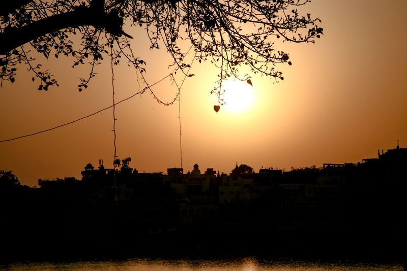Sunset over Pushkar, India