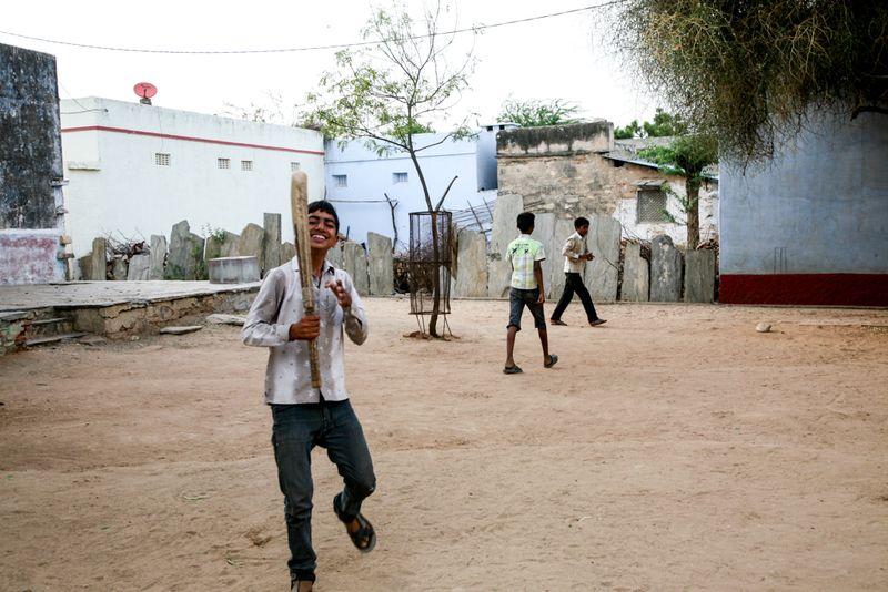 Cricket in a Village Near Nimaj, India