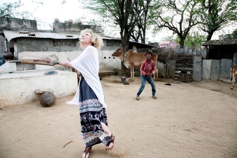 Cricket with the Locals, near Nimaj, India