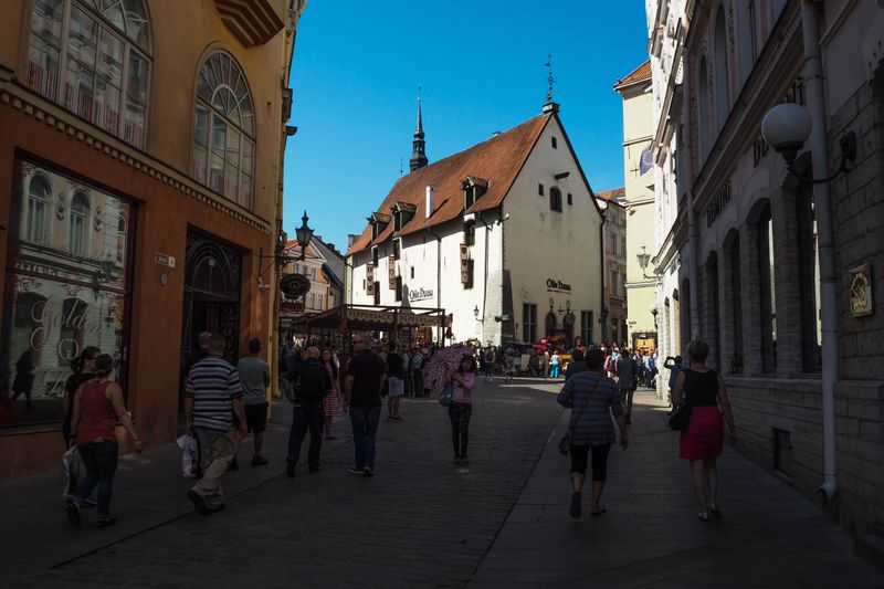 Patches of Sun and Shadows in the Streets, Tallinn, Estonia