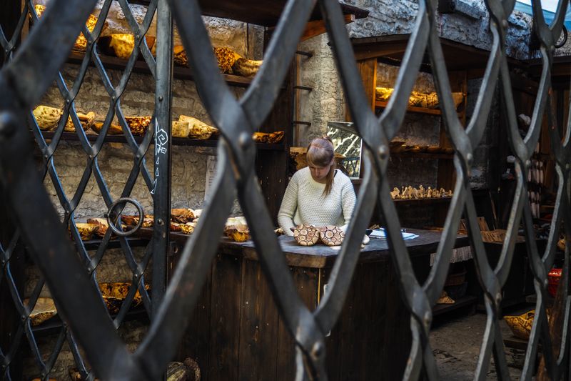 Diamonds Frame the Wood Carver, Tallinn, Estonia