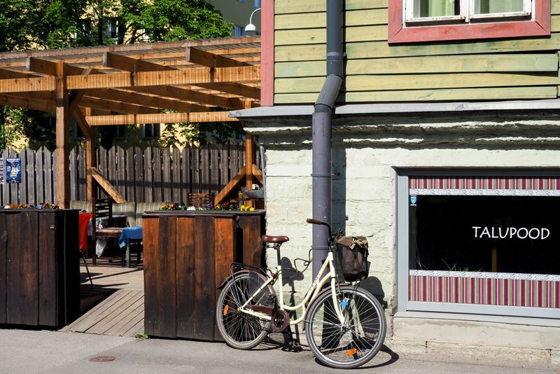 Bicycle in a Tallinn Street, Estonia
