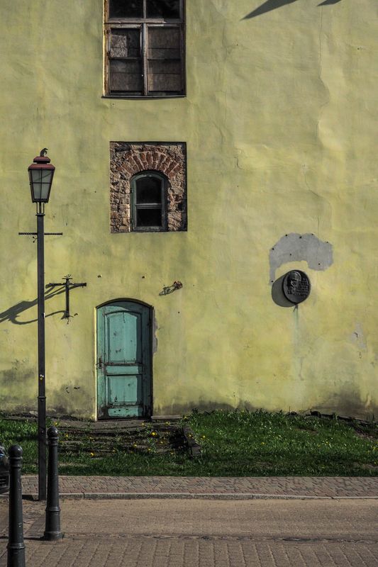 Behind the Yellow Paint of the Wall, Cēsis Old Town, Latvia