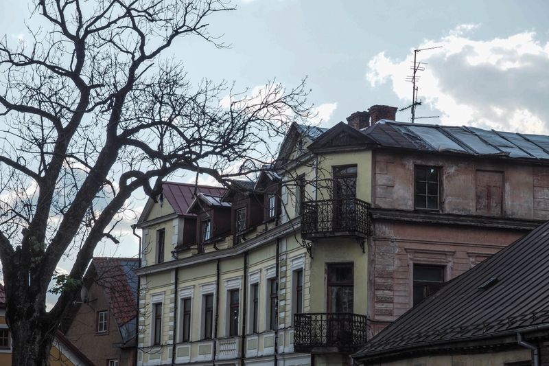 Faded Walls and Pale Sky, Cēsis Old Town, Latvia