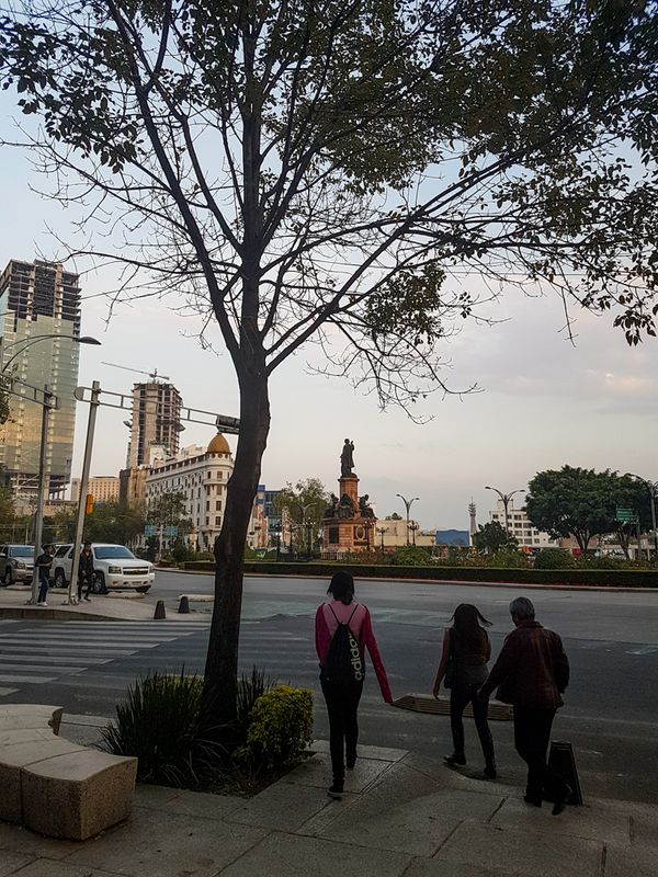 Crossing Paseo de la Reforma, Mexico City, Mexico