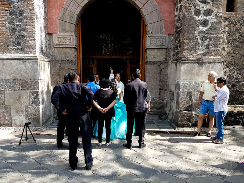 Outside San Jacinto Church in San ngel, Mexico City, Mexico