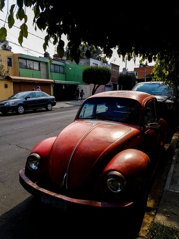 Big Red Car, Coyoacn, Mexico City, Mexico
