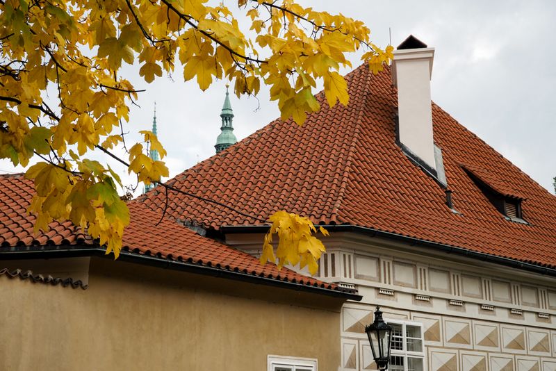 Red Rooves and the Autumn Leaves, Prague, Czechia