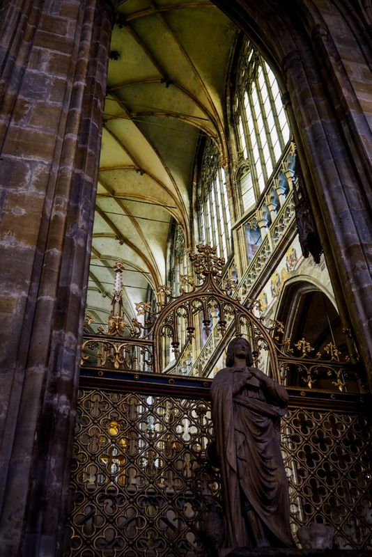 Veneration: Statue At St Vitus' Tomb, Prague, Czechia