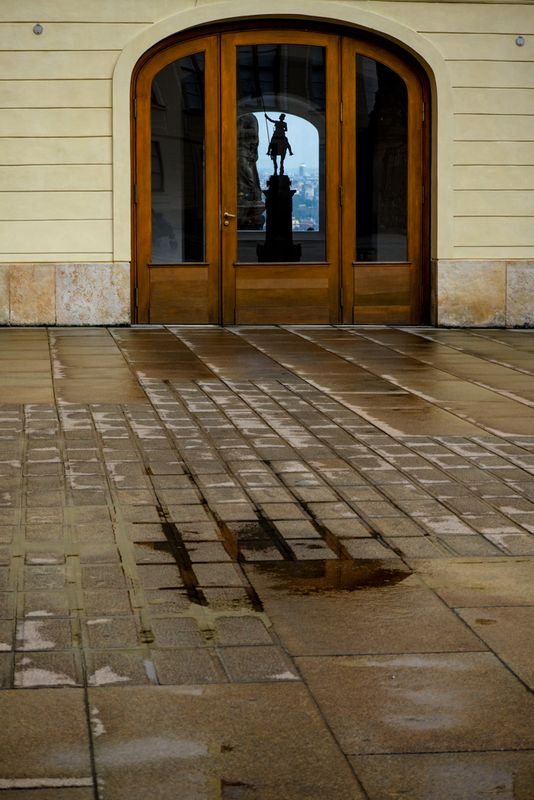 Statues Through The Window, Prague, Czechia