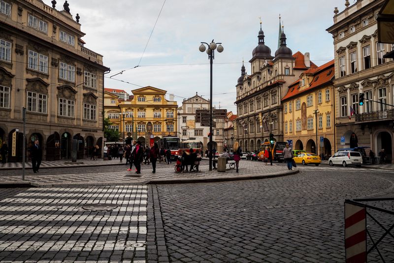 Yellow and Red in the Old Town of Prague, Czechia
