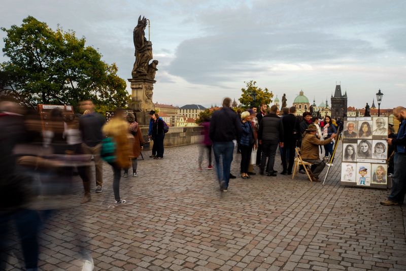 Faces of the Visitors, Charles Bridge, Prague, Czechia