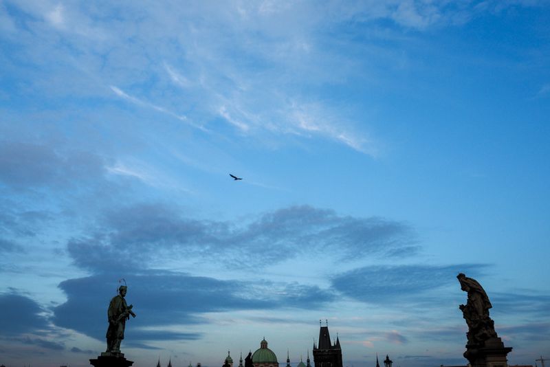 I Fly So High Above Statues and Spires, Prague, Czechia