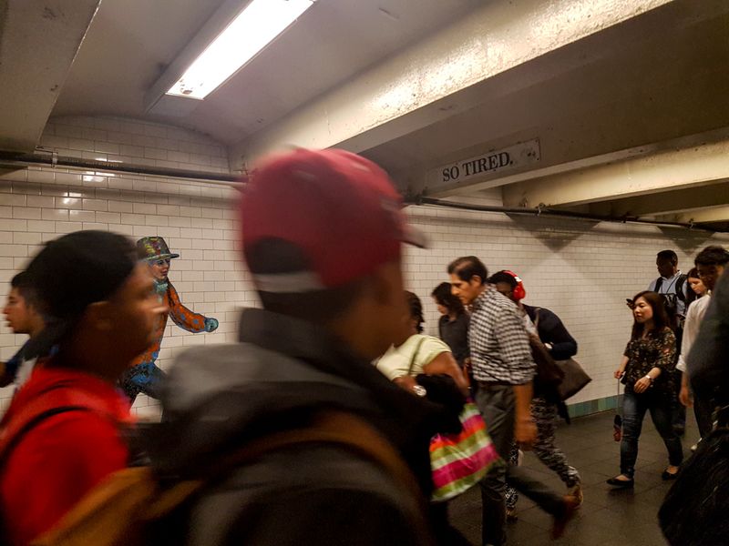 So Tired on the Subway, Times Square, New York City, USA