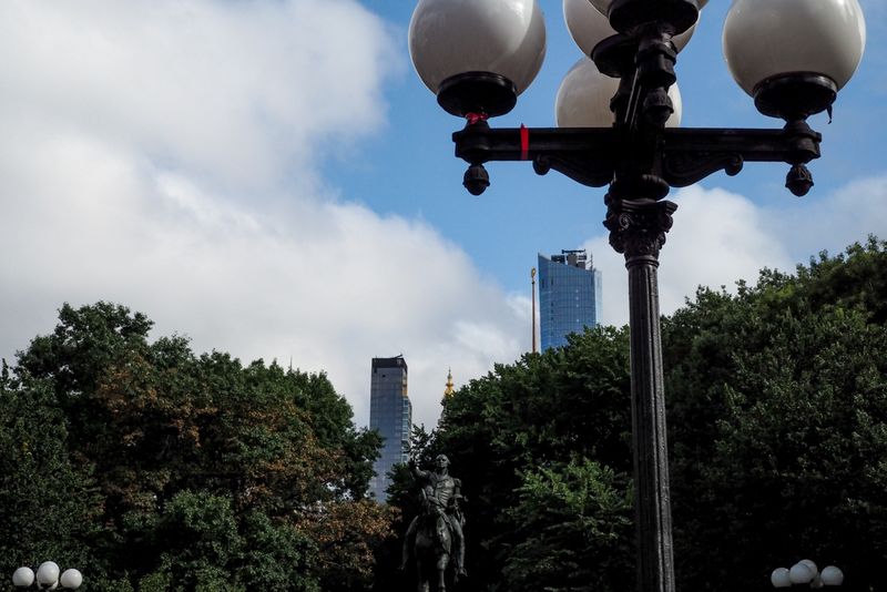 The City Around the Statue, New York City, USA