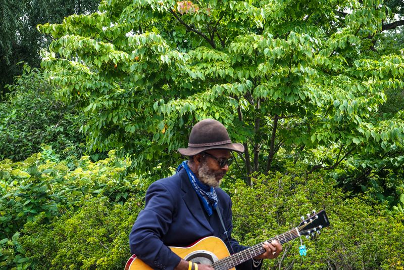 Guitarist in New York's Central Park, New York City, USA
