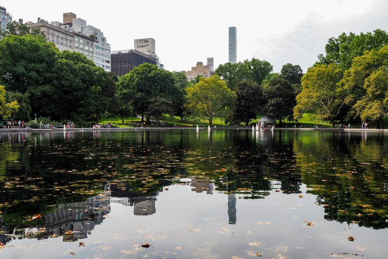 Lake and City Scape, Central Park, New York City, USA