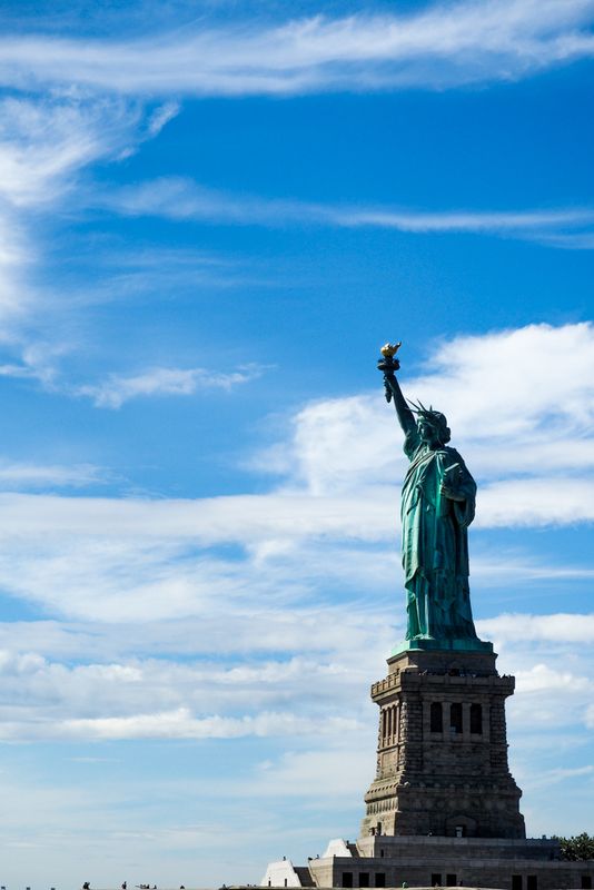 Visitors to the Base of the Statue, New York, USA