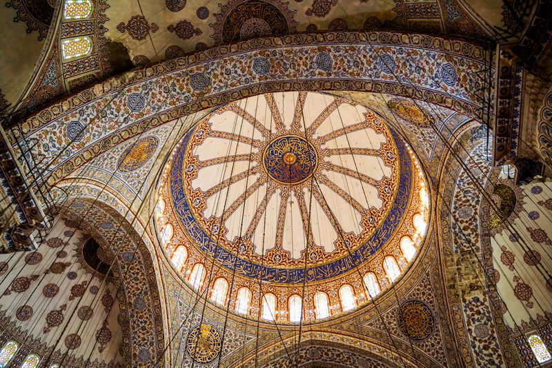 Blue Mosque Ceiling, Istanbul, Turkey