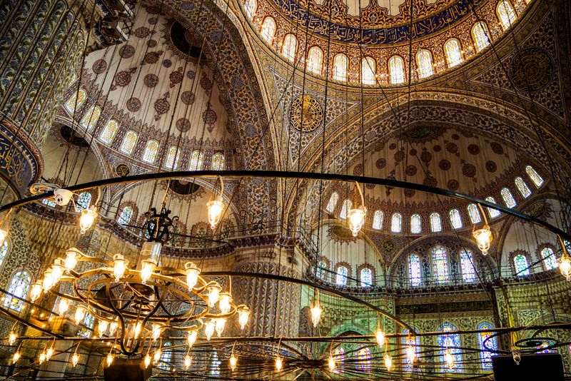 Lights and Domes of the Blue Mosque, Istanbul, Turkey