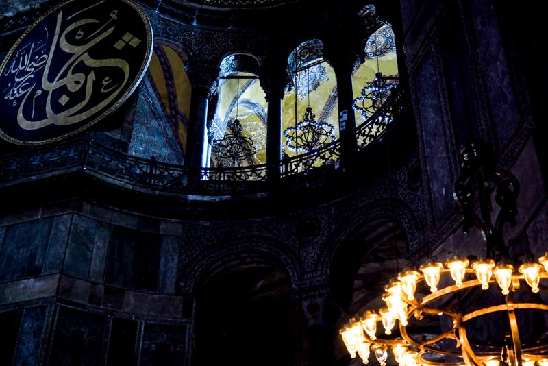 Illuminated by Chandeliers of Light, Hagia Sophia, Istanbul, Turkey