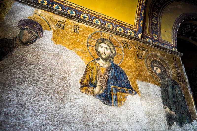 Once a Church, the Deësis mosaic of Hagia Sophia, Istanbul, Turkey