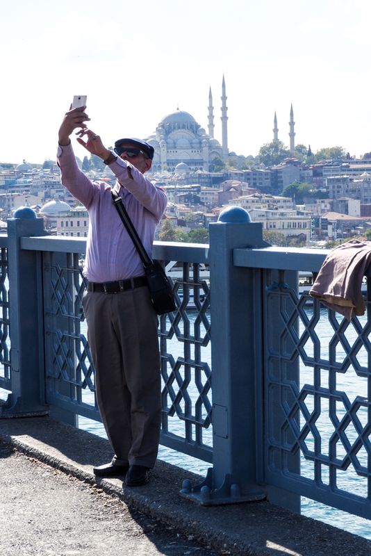 Selfie on a Bridge of Istanbul, Turkey