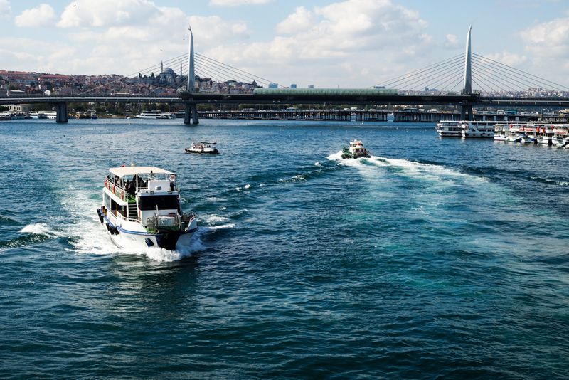 Boats Crossing the Golden Horn, Istanbul, Turkey