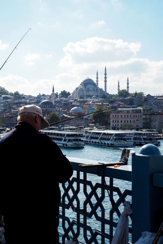 Fishing the Golden Horn, Istanbul, Turkey