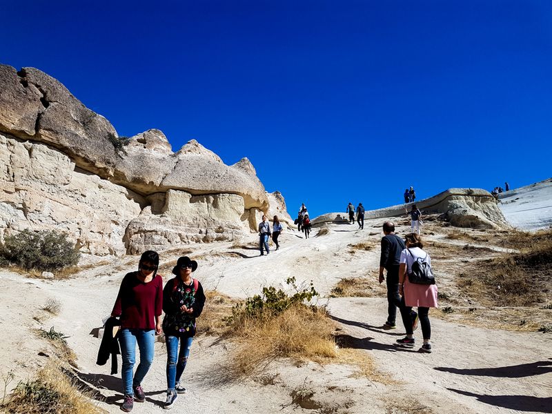 Blue Sky and Tufa Rock, Paşabağ, Cappadocia, Turkey